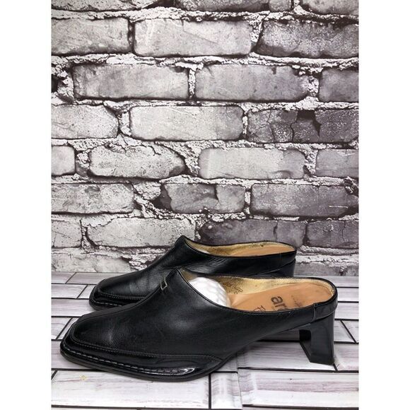 Ara Relax Flex Echt Leder Black Leather Heel Mules Women’s Sz 7M US/5UK/38EU - Picture 12 of 16